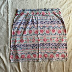 Talbots Pink and Blue Patterned Pencil Skirt